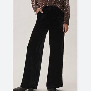 Hache Black Velvet wide leg Pants s small